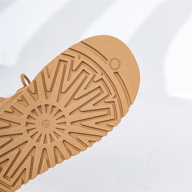 Arrival Genuine Leather Women Warm Fur Snow Boot Thick Bottom Warm Winter Ankle Boots for Women 241125