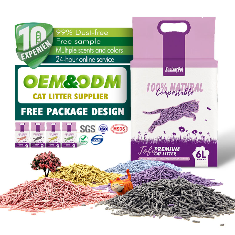 Eco Friendly Pet Safe Cat Litter Sand Tofu Milk Green tea Tofu Cat LItter colored ball tofu cat litter