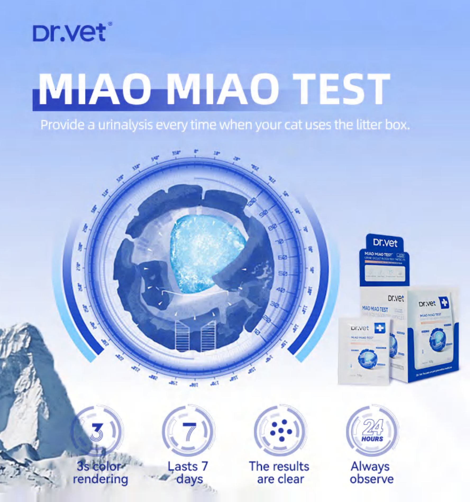 Miao Miao Test urine occult blood test particles for hematuria detection Use with cat litter Pet products