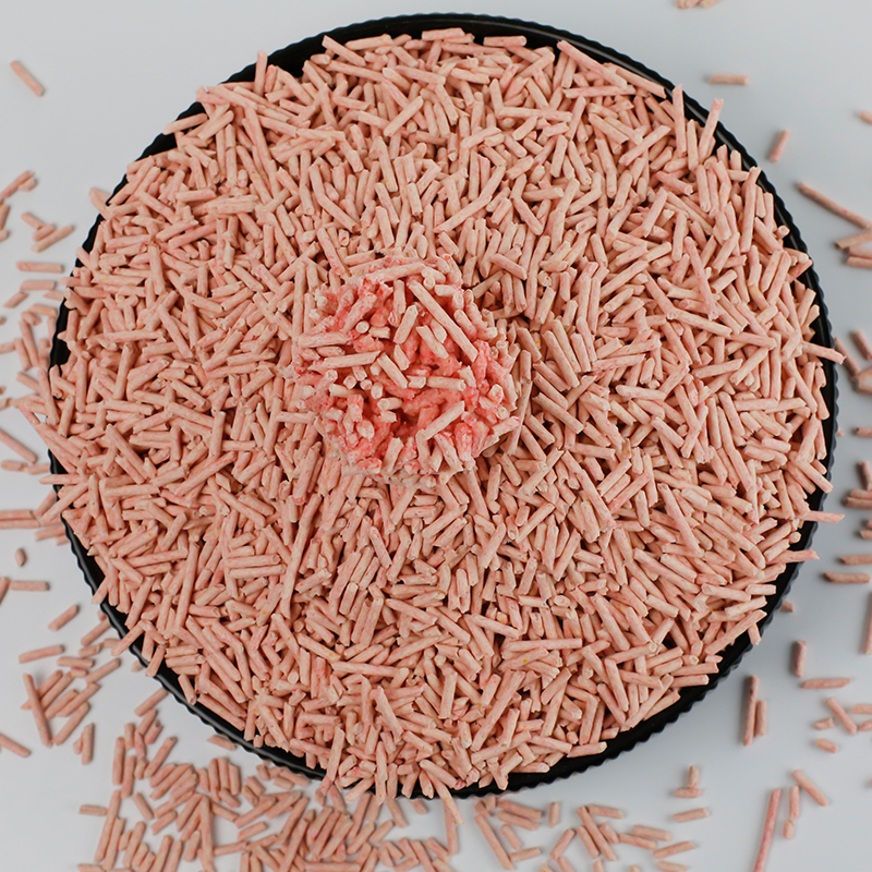 Flushable Clumping Cat Sand 2.0 3.0 mm Pink Tofu Cat Litter