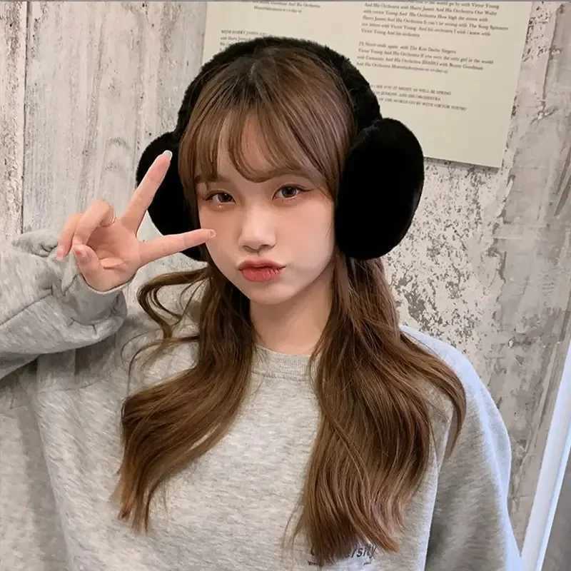 Soft plug-in earmuffs womens winter warmth fashion solid color earmuffs outdoor cold protection earmuffs W241126