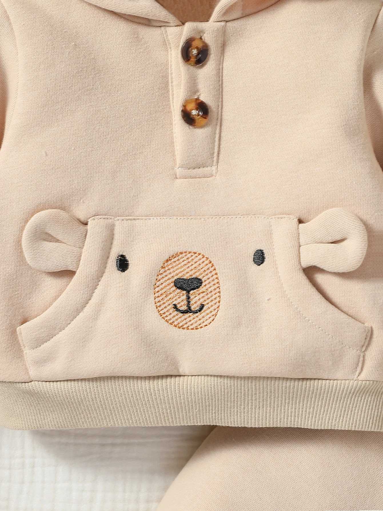 Clothing Sets 2Pcs Baby boy Autumn/ Winter Long Sleeve leisure and simplicity solid color hooded Sweatshirt +long pants Casual Set H241126