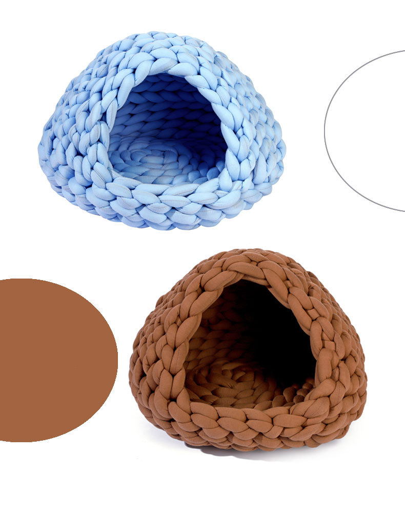 Maychan Wholesale High Quality ECO-friendly Cat Sleeping Nest, Comfortable Hand-woven Cotton Knitted Pet Bed
