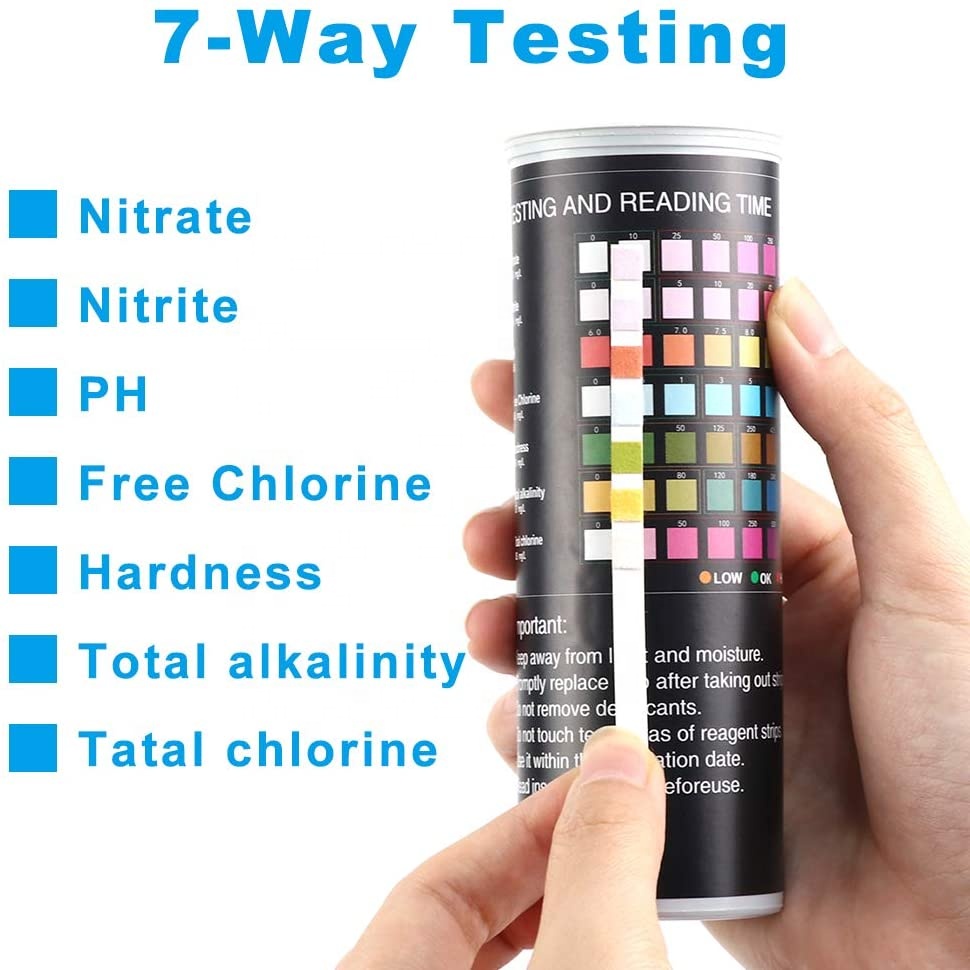 Wholesale 7 in 1 One Step Aquarium Water Quality Test Strips