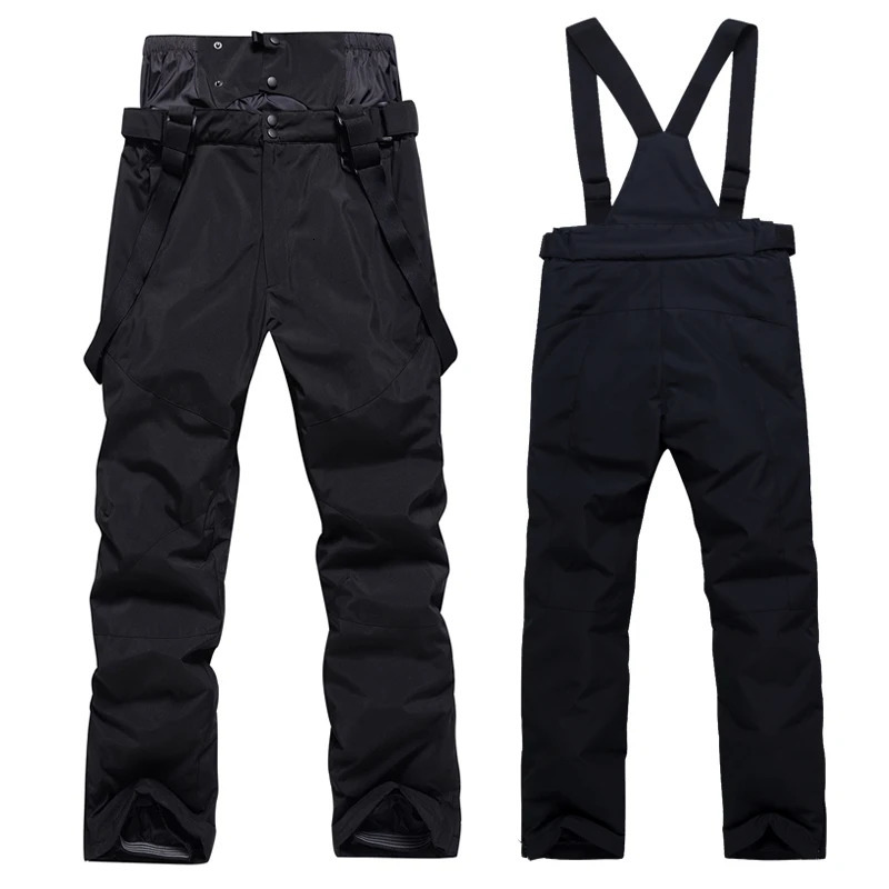 High Quality Men Winter Thick Warm Skiing Pants Windproof Waterproof Suspender Trousers Snow Snowboard Pants Plus Size 241125