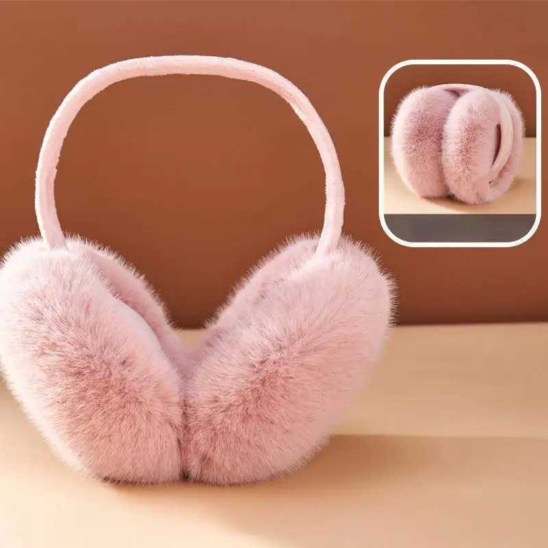 Winter warm folding earmuffs solid color thick earmuffs anti cold plush earmuffs W241126