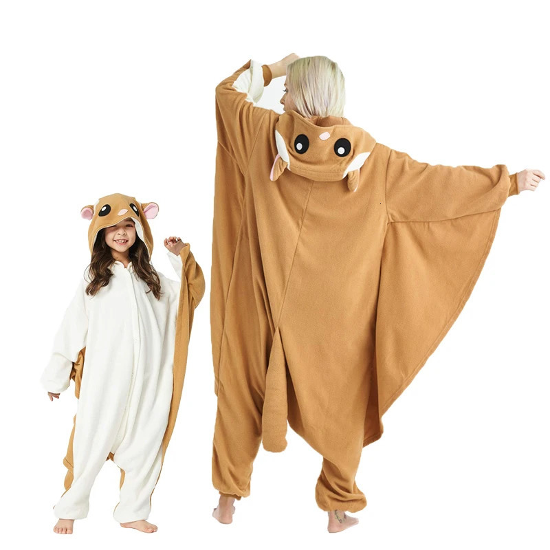 Kids Funny Cartoon Cosplay Onesie Baby Animal Halloween Pajamas Boys Girls Cute Flying Squirrel Kigurumi 241126
