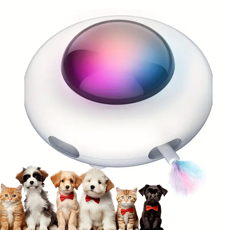 Pet electric cat toy UFO automatic feather cat self high boredom smart toy electric cat tease turntable toy