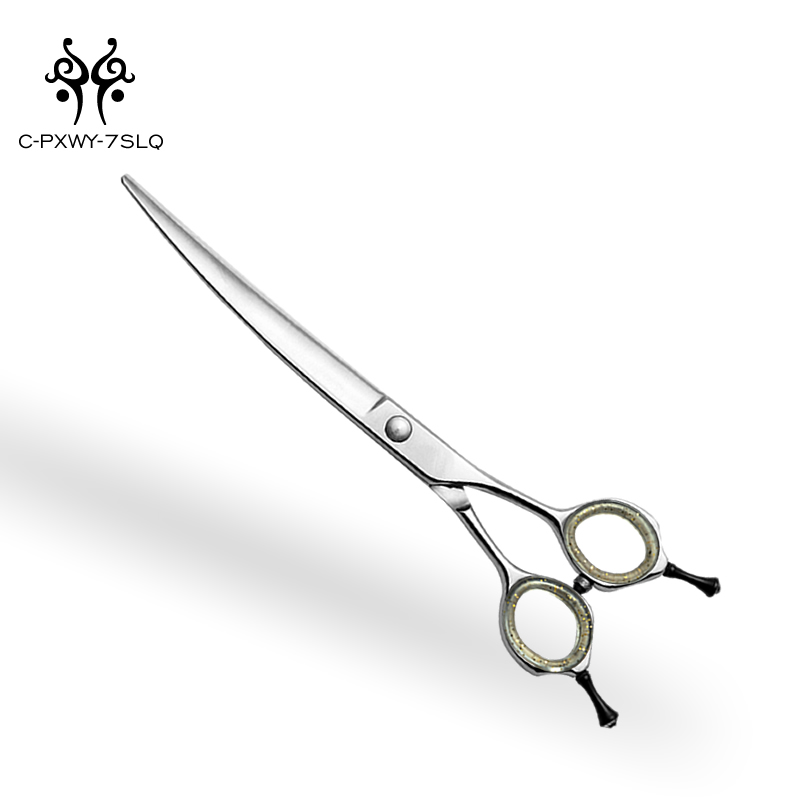 High Quality 7 Inch Japanese 440C Curved Blade professional Pet Grooming Scissors Easy To Cut