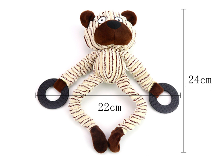 Wholesale Hot-sellig Pet Animal Plush Stuffed Squeaky Toy for Dogs and Cats Teeth Cleaning Claw Grinding Interactive New Pet Toy