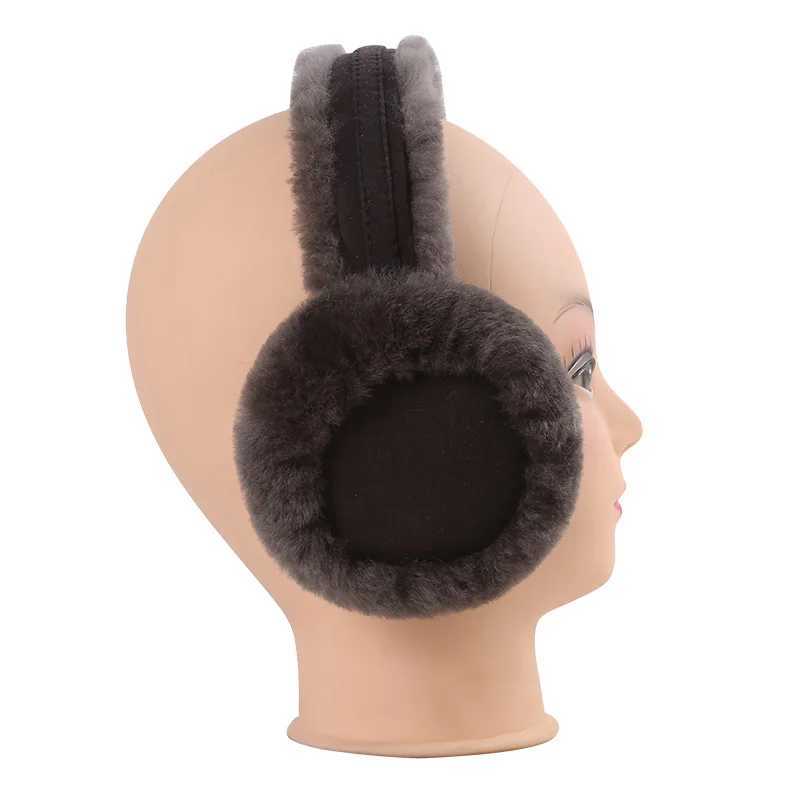Genuine ug Sheep Fur One Piece Pure Wool Earmuffs Original Factory Winter Mens and Womens Earmuffs Foldable Ear CoverXJ241126
