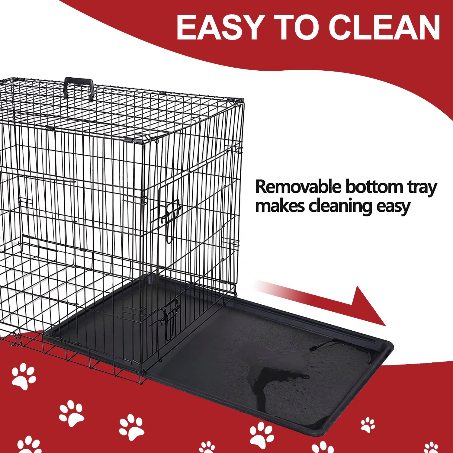 Wholesale custom double doors 48 inch metal large pets crates dog cages