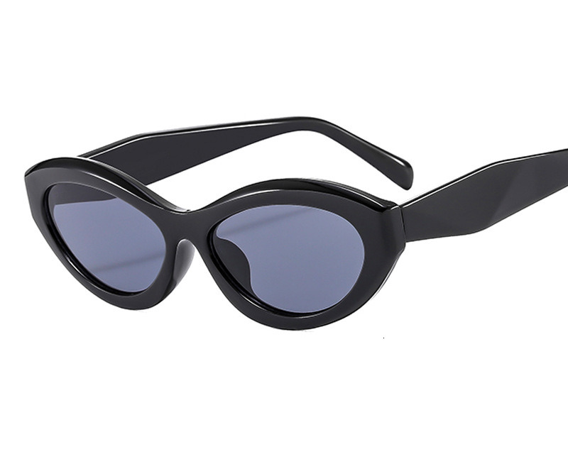Men's and women's elliptical small frame cat-eye sunglasses, fashion trend sunscreen sunglasses net red sunglasses