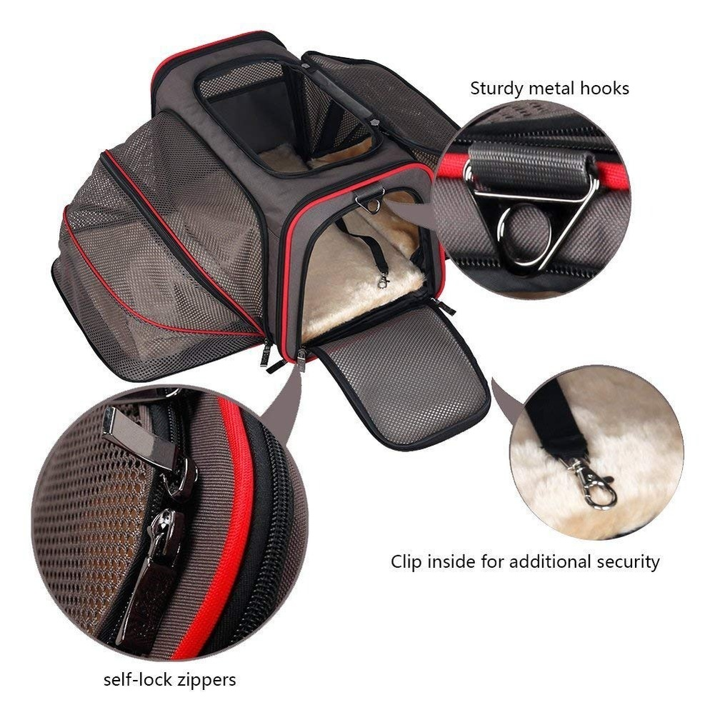 Soft Cat Dog Carrier Handbag Travel Bags 2 Sided Expandable Carrier Breathable Net Pet Outdoor Shoulder Bags Pet Manufacturer