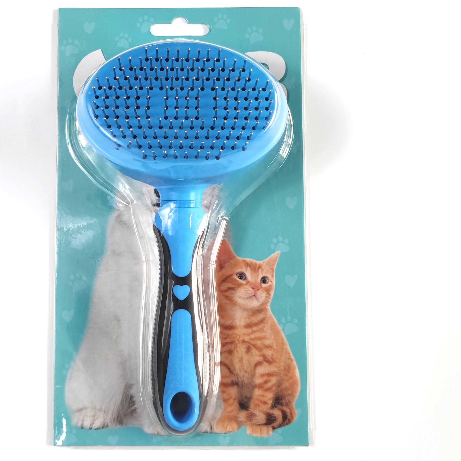Self Slicker Pet Groom Brush Comb Dog Brush Cat Comb With Self Clean Button With Masaging Bead On Tips
