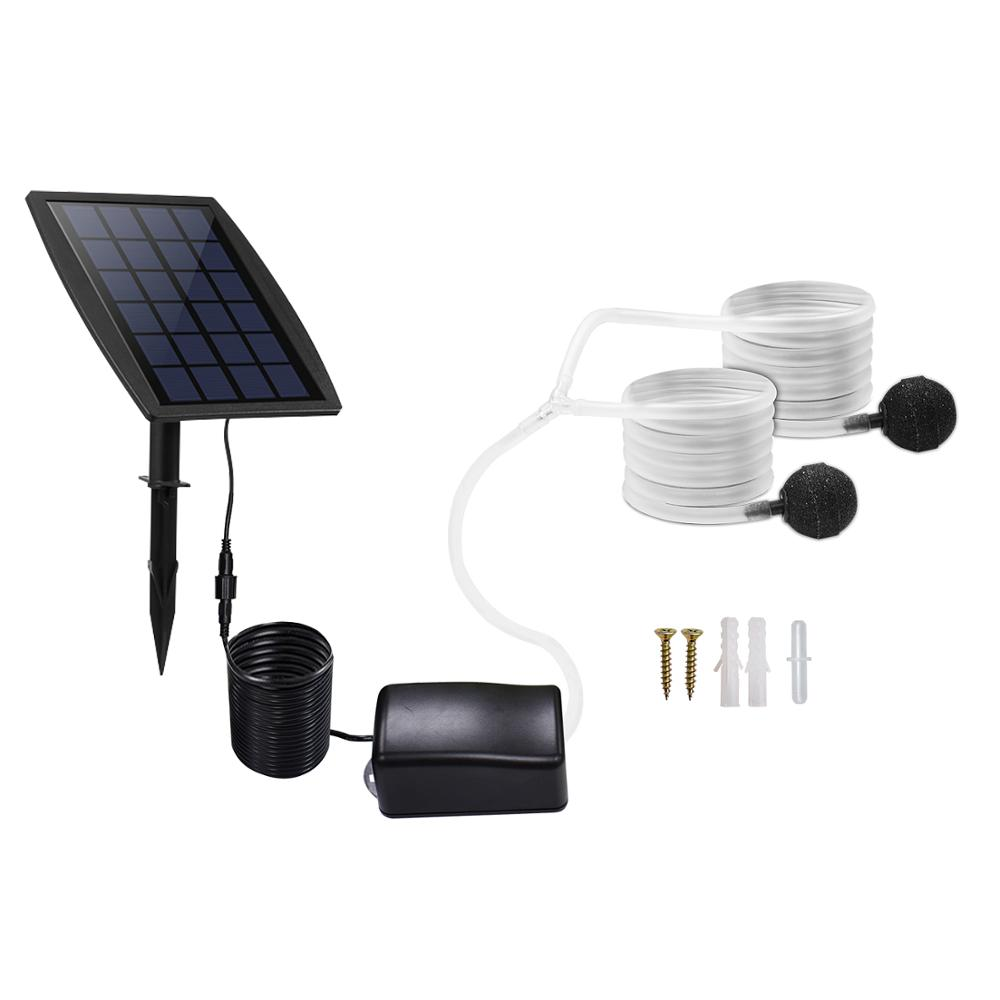 Solar Panel Powered Outdoor Fishing Portable Auto Offering Oxygen No Battery with 3 Modes Water Air Pump