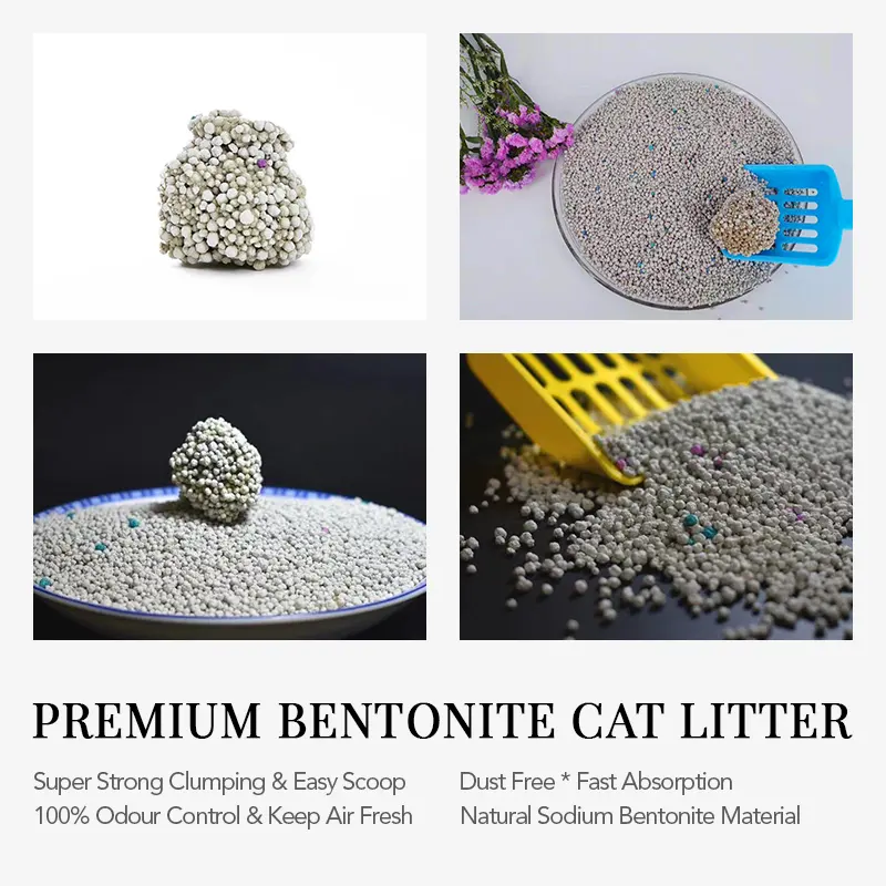 Pet Cleaning Grooming Products OEM Clumping Ball Shape Cat Sand