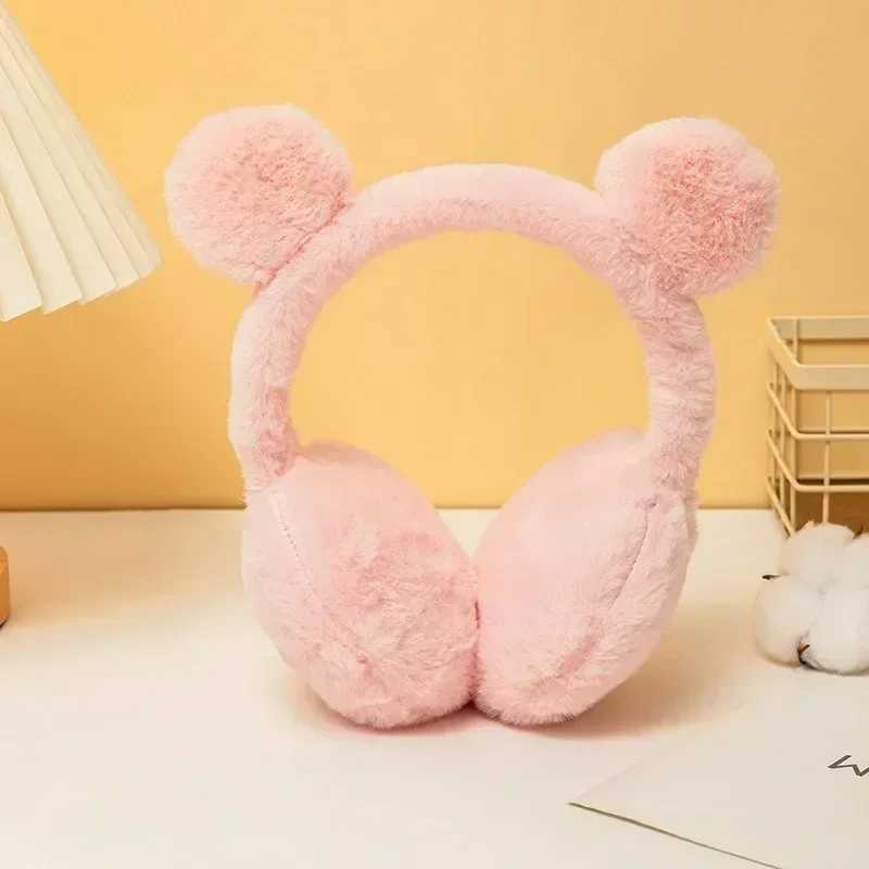 Cute Bear Ears Foldable Ear Muffs Fur Winter Headphones Earmuffs Windproof Outdoor Ear Warmer Fluffy Ear Cover for Women MenXJ241126