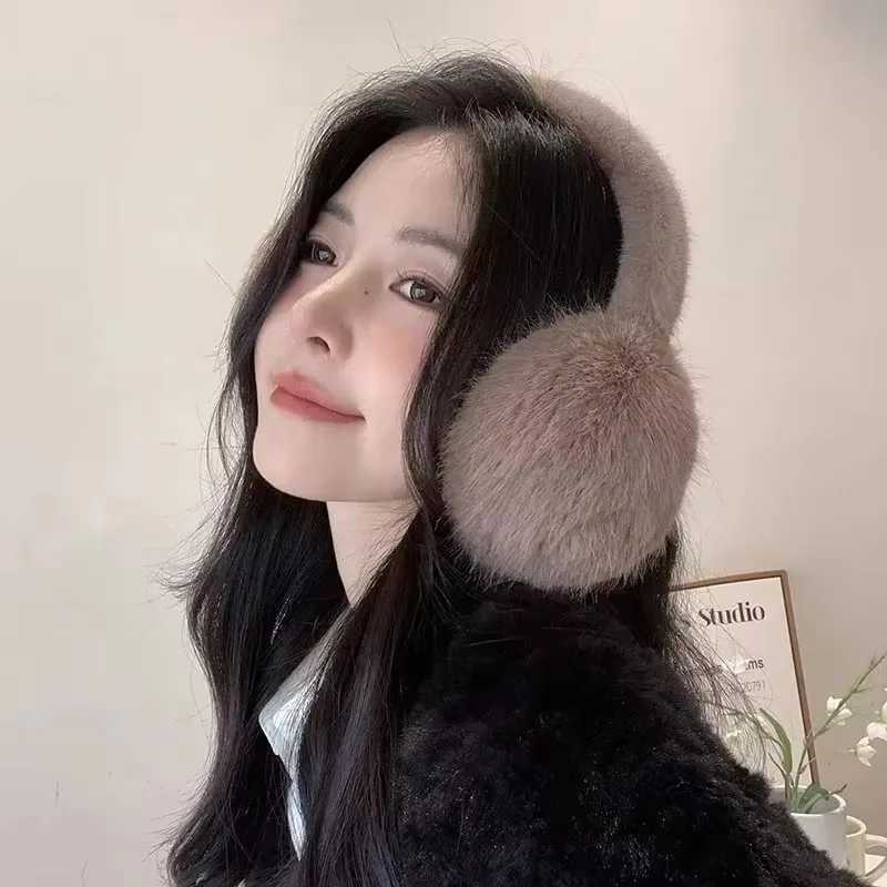 2024 Solid Color Soft Plush Ear Warmer Winter Warm Earmuffs Fashion Ear Cover Outdoor Cold Protection Ear-Muffs Folding EarflXJ241126