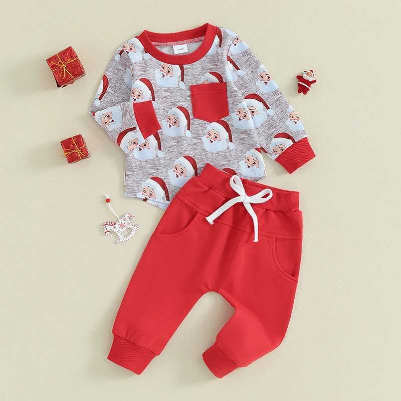 Clothing Sets Baby Girl 2Pcs Christmas Clothes Set Reindeer Print Long Sleeve Crewneck Sweatshirt Tops Pants Winter Outfits for Infants H241126
