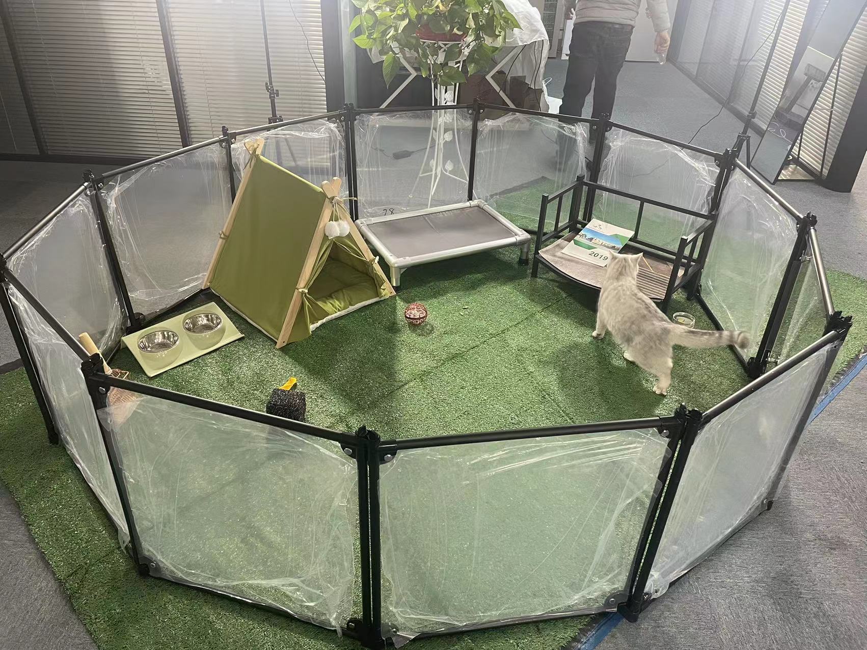 Portable Pet Playpen 6/8/10/12 Pcs DIY Transparent Foldable Yard Pet Fence Cage Indoor Pet Dog Playpen