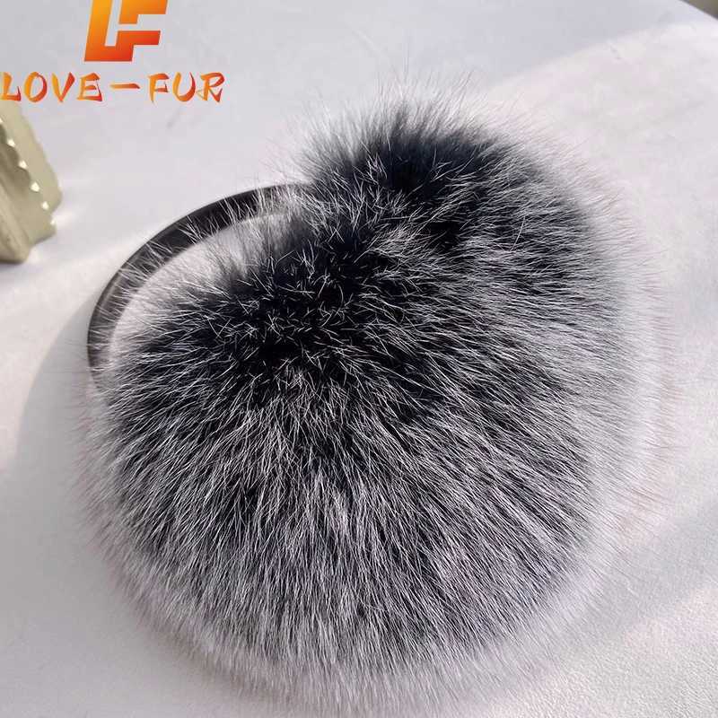 New luxury womens fox fur earmuffs for winter women warm and genuine fox fur earmuffs for girls oversized womens fur earmuffs W241126