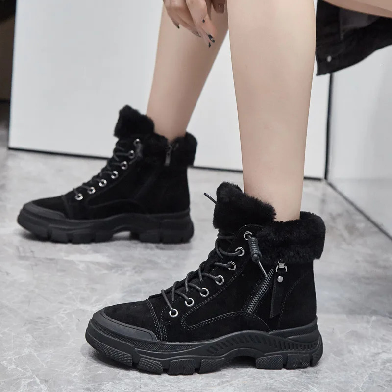 GKTINOO 2024 Winter Shoes Women Snow Boots Thick Sole Warm Plush Winter Shoes Genuine Leather Suede Women Ankle Boots Sneakers 241126