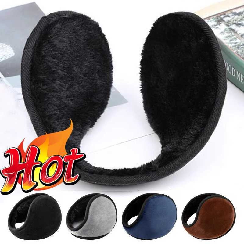 Soft plush thick ear warmers for women and men fashionable winter earmuffs solid color earmuffs outdoor protective earmuffs W241126