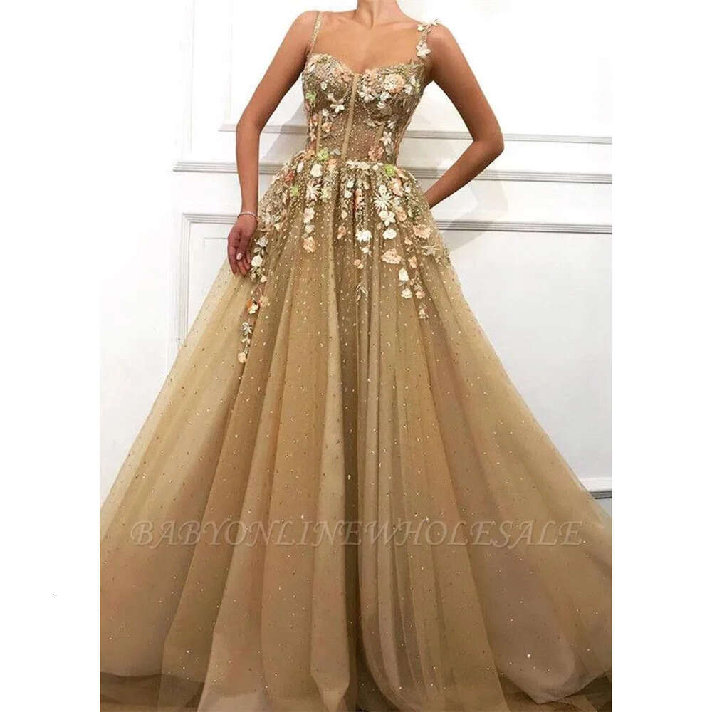 Straps A Spaghetti Elegant Tulle E Long Prom 3D Ral Lace Applique Corset Sheer Or Length Formal Party Evening Dresses Bc0684 Pplique Lz0304
