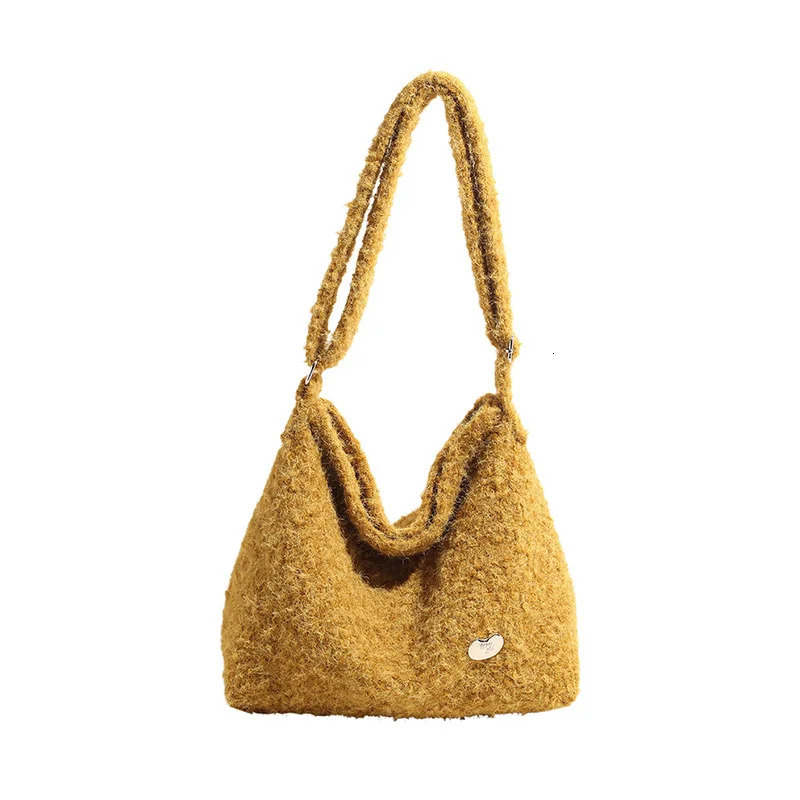 Large Capacity Woolen Bag Womens Korean Version Ins Trendy Fashion Casual Shoulder Winter 241125