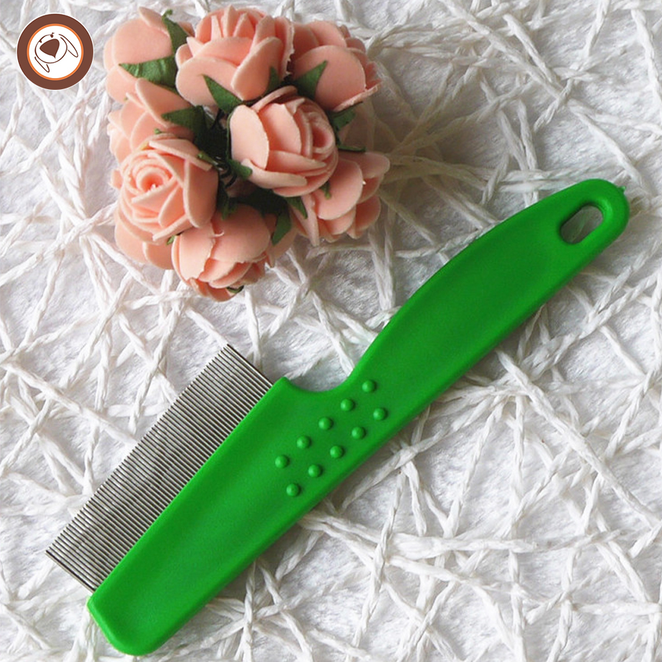 Wholesale Long Handle Pet Dog Cat Animal Puppy Poodle Hair Nit Lice Flea Louse Nit Free Comb With Stainless Steel Pins