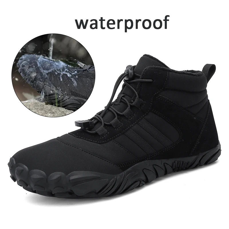 Winter Boots Mens Snow Barefoot Casual Shoes Outdoor Work Shoes Womens Warm Fur Mens Ankle Shoes Mens Snow Boots Large Size 47 241126