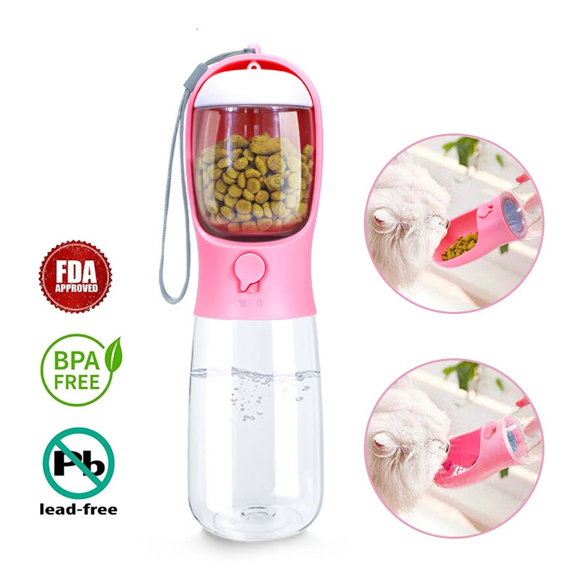 Food Grade material 2 in 1 Portable Pet Dog Water and Food Bottle for Walking Feeder for Dogs Drinking Bottle 241125