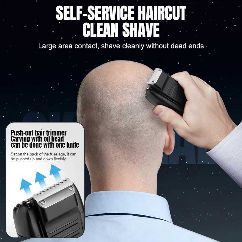 RESUXI 2206 Barber Hair Cleaning Electric Shaver For Men Beard Stubble Razor Bald Washable Multi-functional Shaving MachineXJ241207