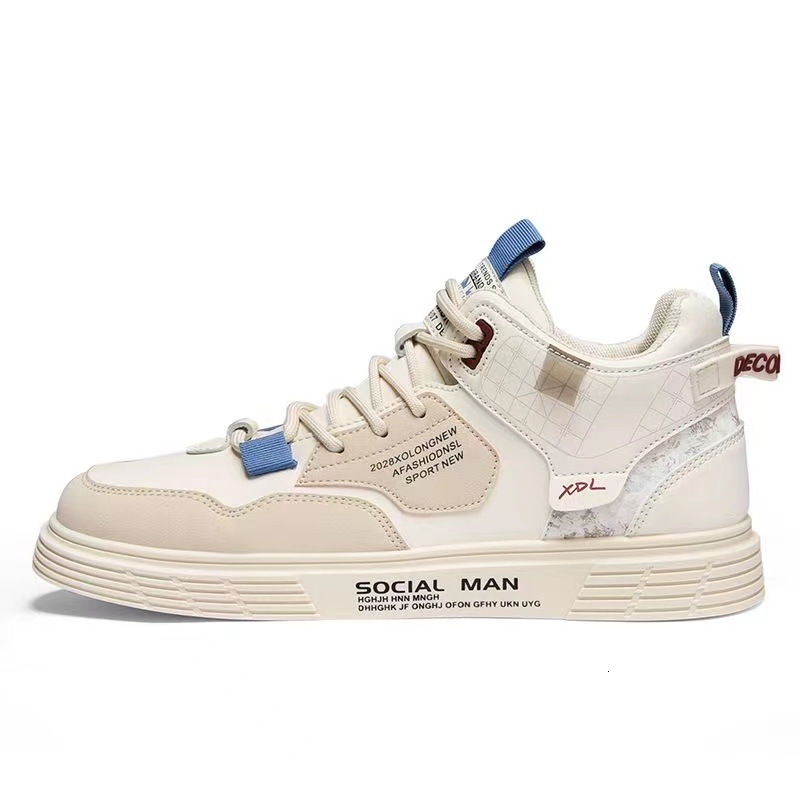 Men's shoes 2024 new autumn and winter men's board shoes high top sports and leisure shoes niche design trend versatile trendy shoes