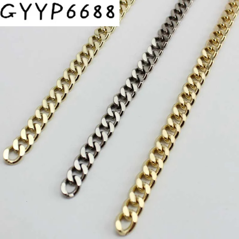 5METER 10M High Ending Gold color 7mm width chains metal strap with hook for women bag handbag chain removable long 241125