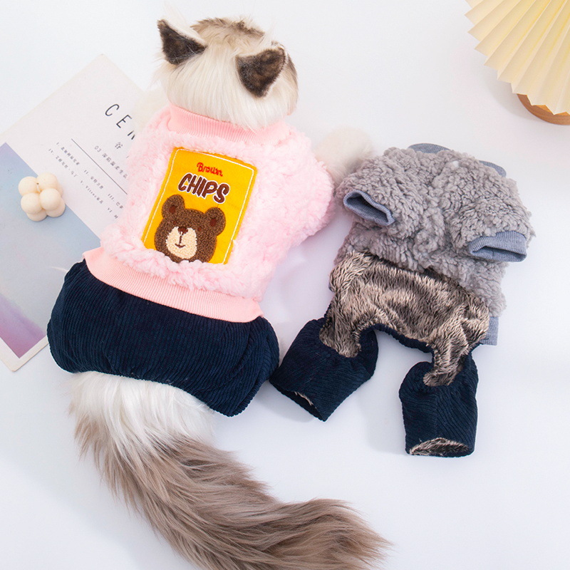 Warm Thick lamb wool Pet Clothes Cute Funny Sport Cartoon Style Apparel Dogs Cats Small XL XXL Sizes Winter Spring Holidays