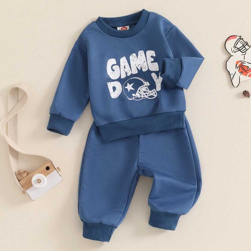Clothing Sets Baby Boys Fall Outfit Sets Long Sleeve Letter Print Sweatshirt Tops Solid Color Pants Sets Casual Boys Autumn Clothing Set H241126