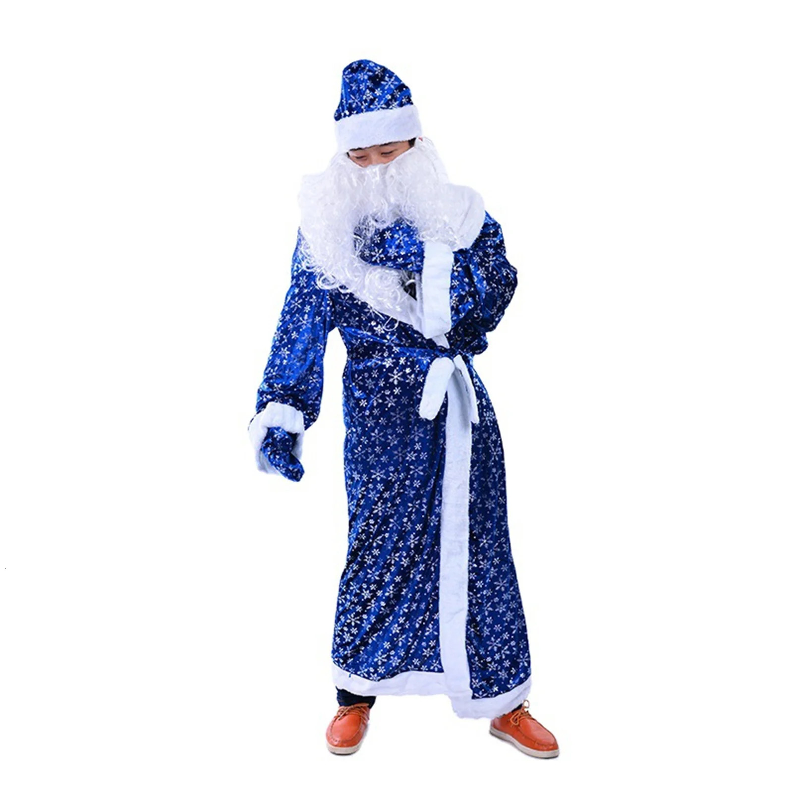 Santa Claus Role Playing Costume Classic Blue Velvet Santa Claus Dress up Santa Claus Years Party 241126