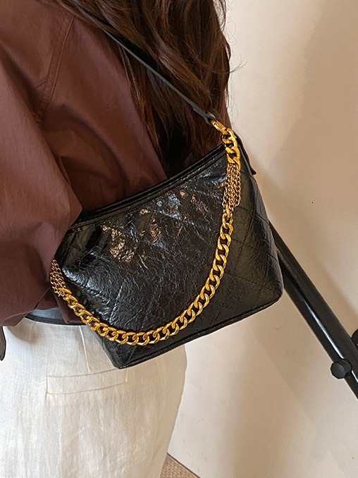 Fashionable Versatile For Bags Handbags Women Autumn And Winter, Design, Diamond Grid Chain Shoulder Crossbody Bag, Bucket Bag Designer