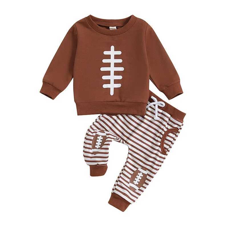 Clothing Sets Autumn Toddler Boys Outfits Rugby Print Long Sleeve Sweatshirts Tops Stripe Pants Tracksuits Clothes Set H241126