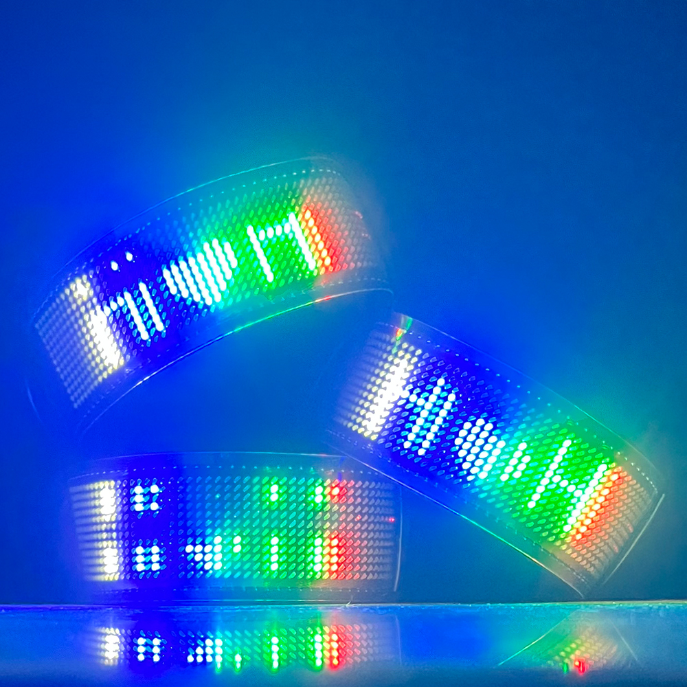 Wholesale DIY LED Display Glowing Collar Luminous Flashing Necklace Outdoor Walking Night Safety Pet Collar With APP Control