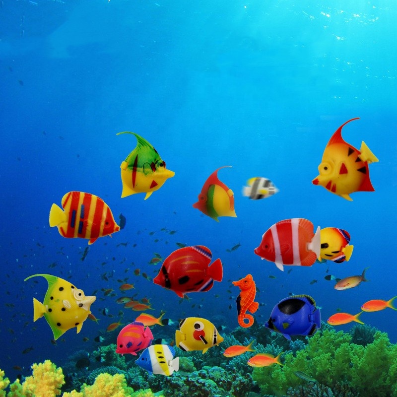 Wholesale Fish Tank Landscaping Simulation Plastic Fish Jellyfish Aquarium Decorative Artifical Fish