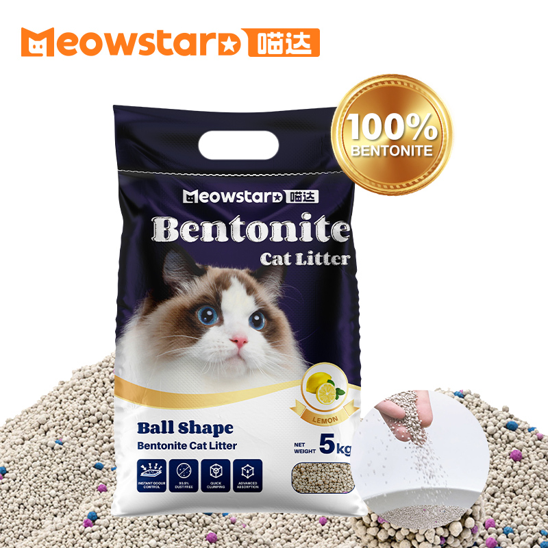 Factory Supply Ball Shaped Bentonite cat litter Arena Para Gatos clumping bentonite cat litter
