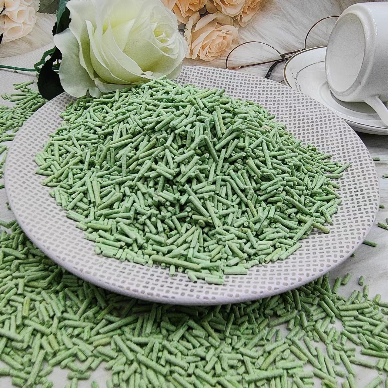 Newest Design Top Quality Milk/Green tea/ Peach Scented 7lt Tofu Cat Litter Pellet
