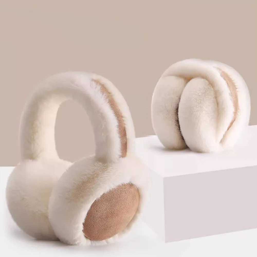 Winter Warm Earmuffs Cute Warm Brown Suede Plush Earmuffs Womens Maillard Collsible Soft And Thick Earmuffs Winter WearXJ241126
