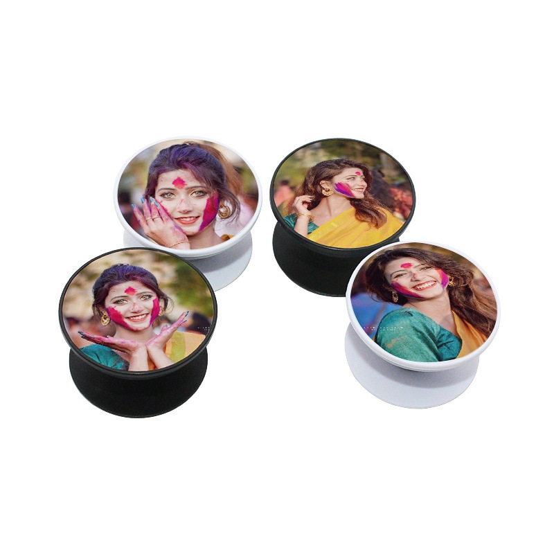 Sublimation Blank phone grip holder blanks Collapsible Stand holders with aluminum insert plate