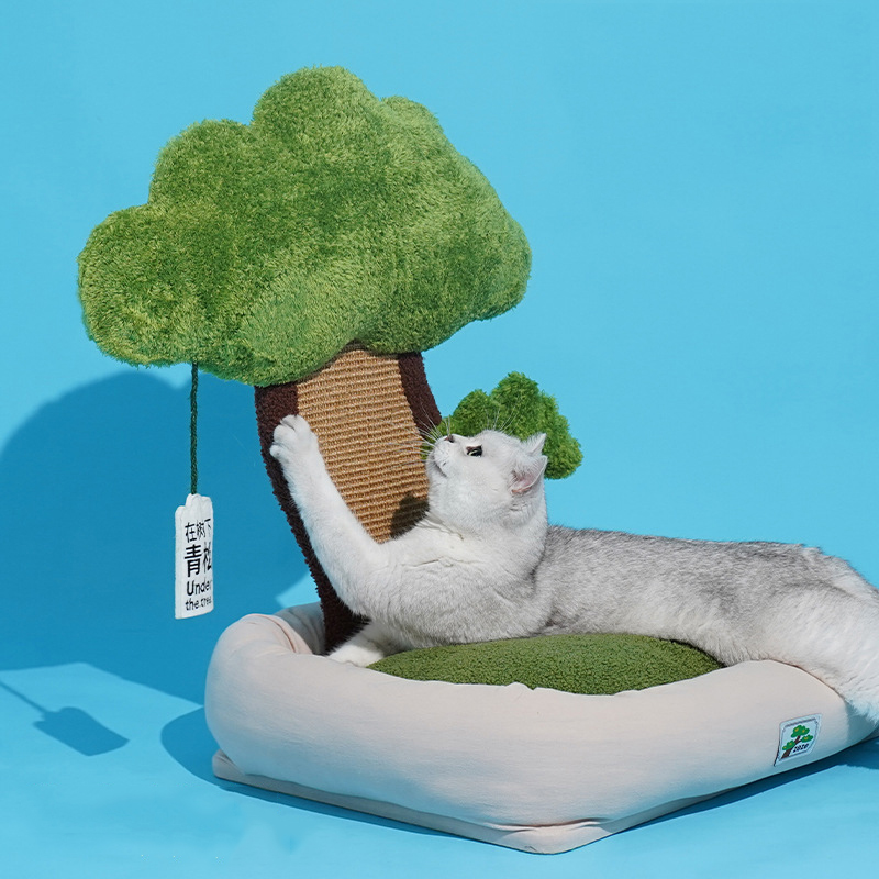 New Design Funny Bite Resistant Cat Scratch Tree Warm Pet Cat Nest Sisal Cat Scratch Board