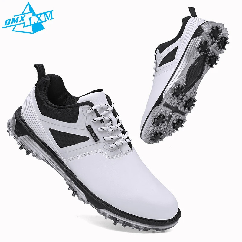LiXingMing Golf Shoes Men White Sell Well Water proof Cleats Golf Sport Shoes Outdoor Training Golf Sneakers Size 40-48# 241126