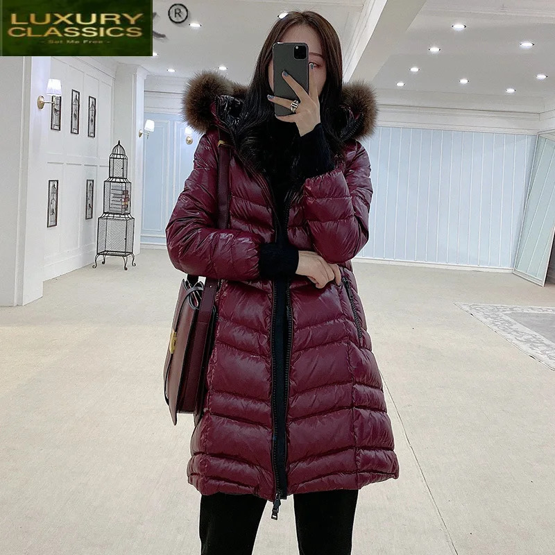 Fox Fur Hooded Womens Winter Down Jacket Womens Parkas Thick Warm Down Jacket Womens Mujeres Abrigos 8115 241121